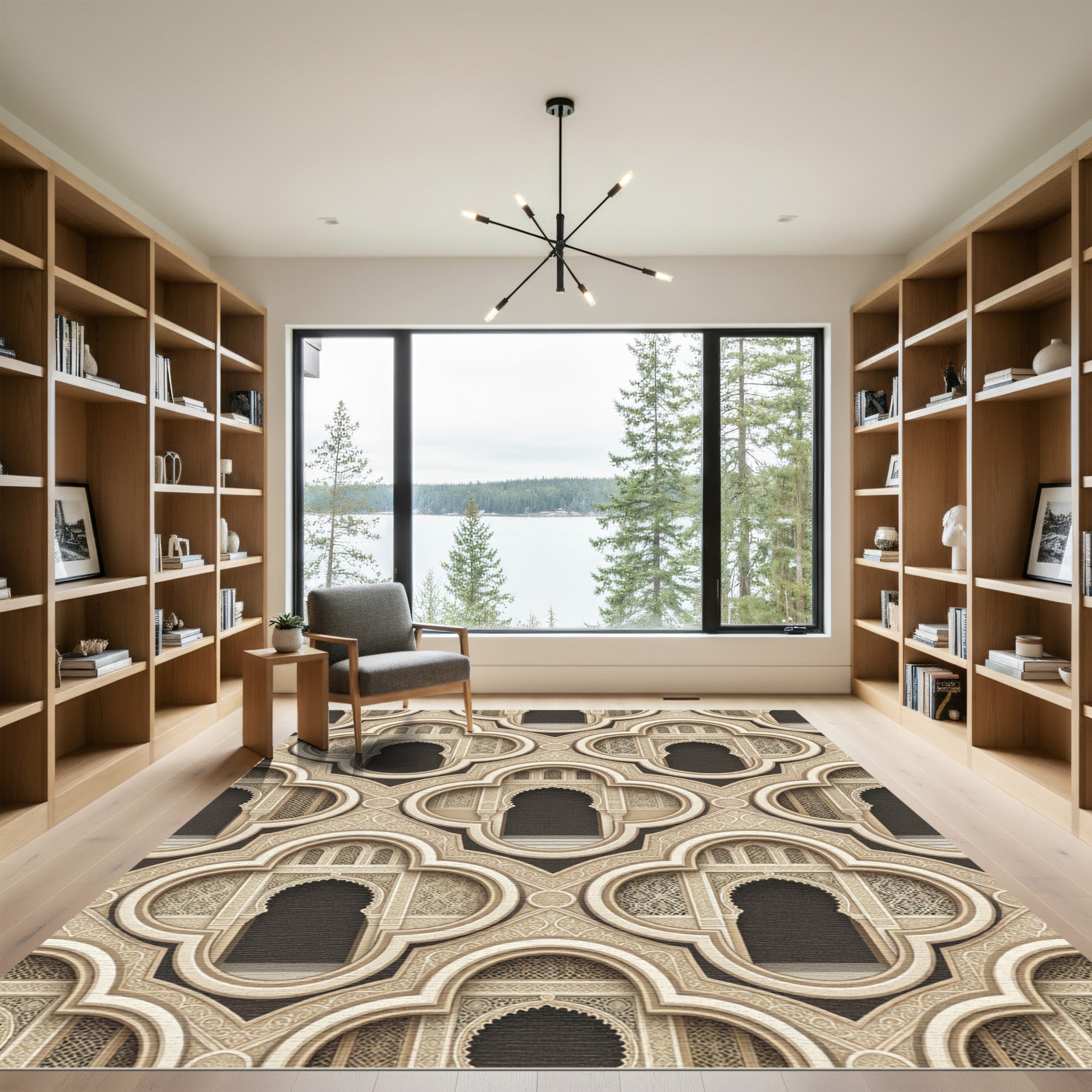 Ornate Archway Lattice Geometric Rug