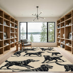 Classic Black Labrador Retriever Illustration Rug
