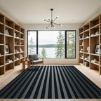 Monochrome Vertical Striped Texture Rug