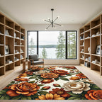Rustic Amber Rose Blossom Arrangement Rug