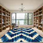 Indigo Tie Dye Chevron Rug