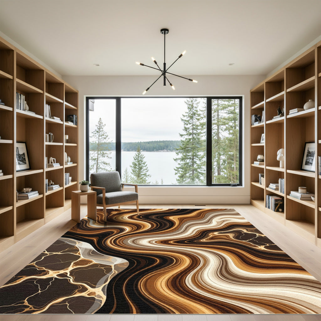 Rich Earthy Agate Swirl Rug