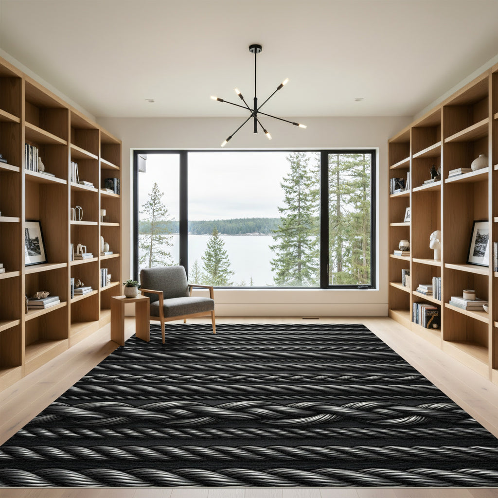 Silver Twisted Rope Collection Rug