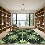Mid-Century Modern Sage Starburst Geometric Rug