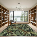 Verdant Fern Forest Woodland Rug
