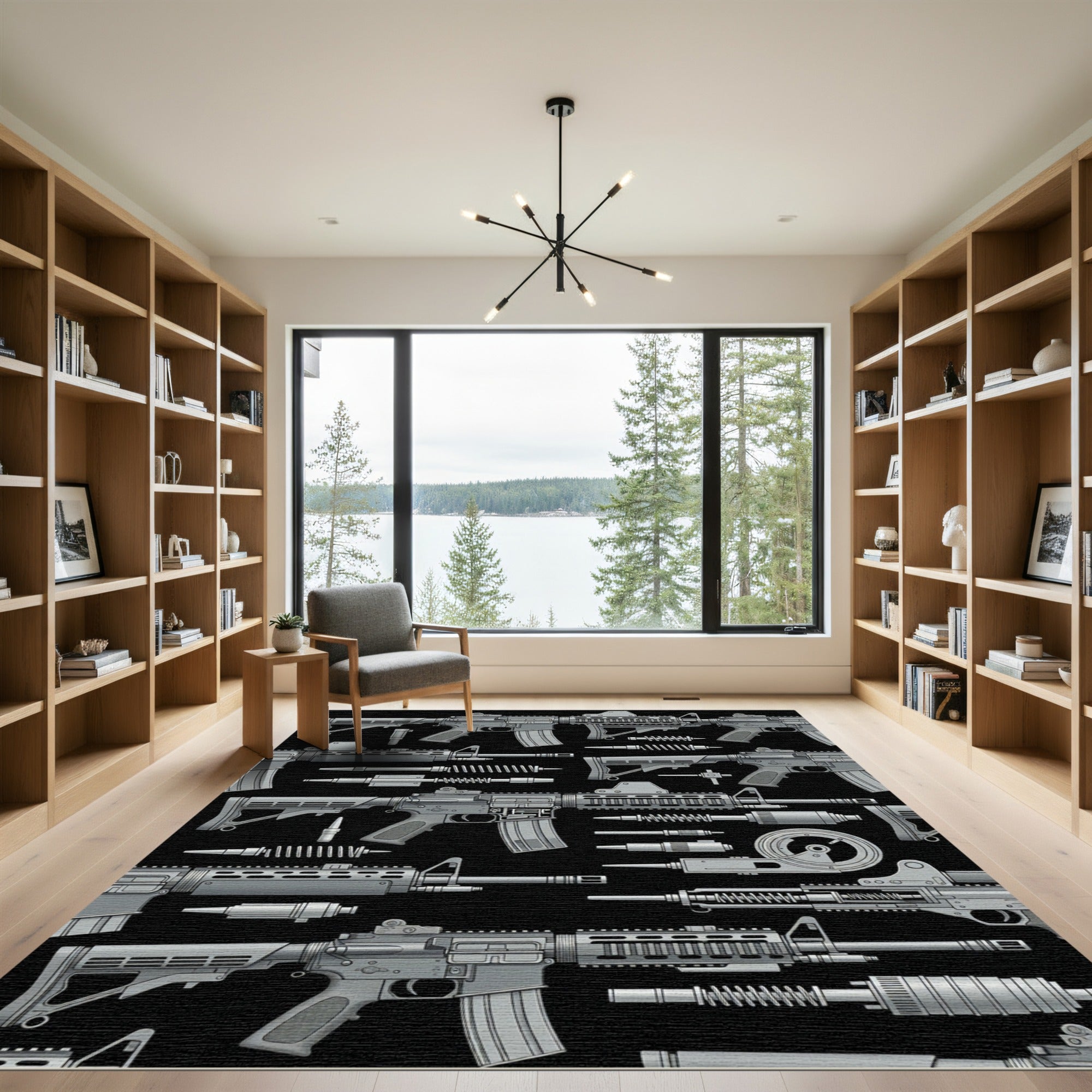 Tactical Monochrome Rifle Components Rug