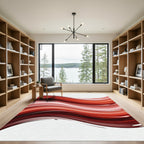 Crimson Wave Flow Abstract Rug