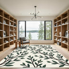 Lush Green Botanical Branch Rug