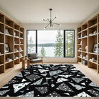 Shades of Gray Terrazzo Triangle Composition Rug