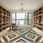 Tribal Diamond Geometric Zigzag Rug