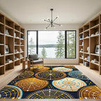 Circular Dot Sunburst Medallion Rug