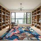 Peeling Pink Blue Textured Wall Rug