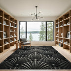 Art Deco Metallic Fan Composition Rug