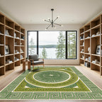 Green Golden Maze Geometric Rug