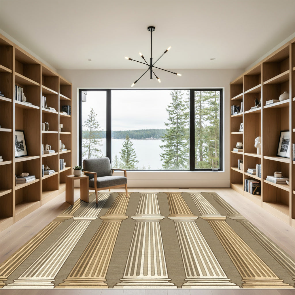 Architectural Column Beige Tone Rug