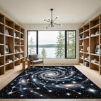 Cosmic Swirling Nebula Starry Night Rug