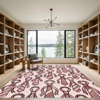 Pink Necktie Floral Stripe Medallion Rug