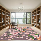 Pink Cherry Blossom Branch Accents Rug
