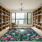 Romantic Pink and White Rose Arbor Rug