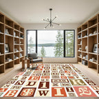 Vintage Alphabet Blocks Composition Rug