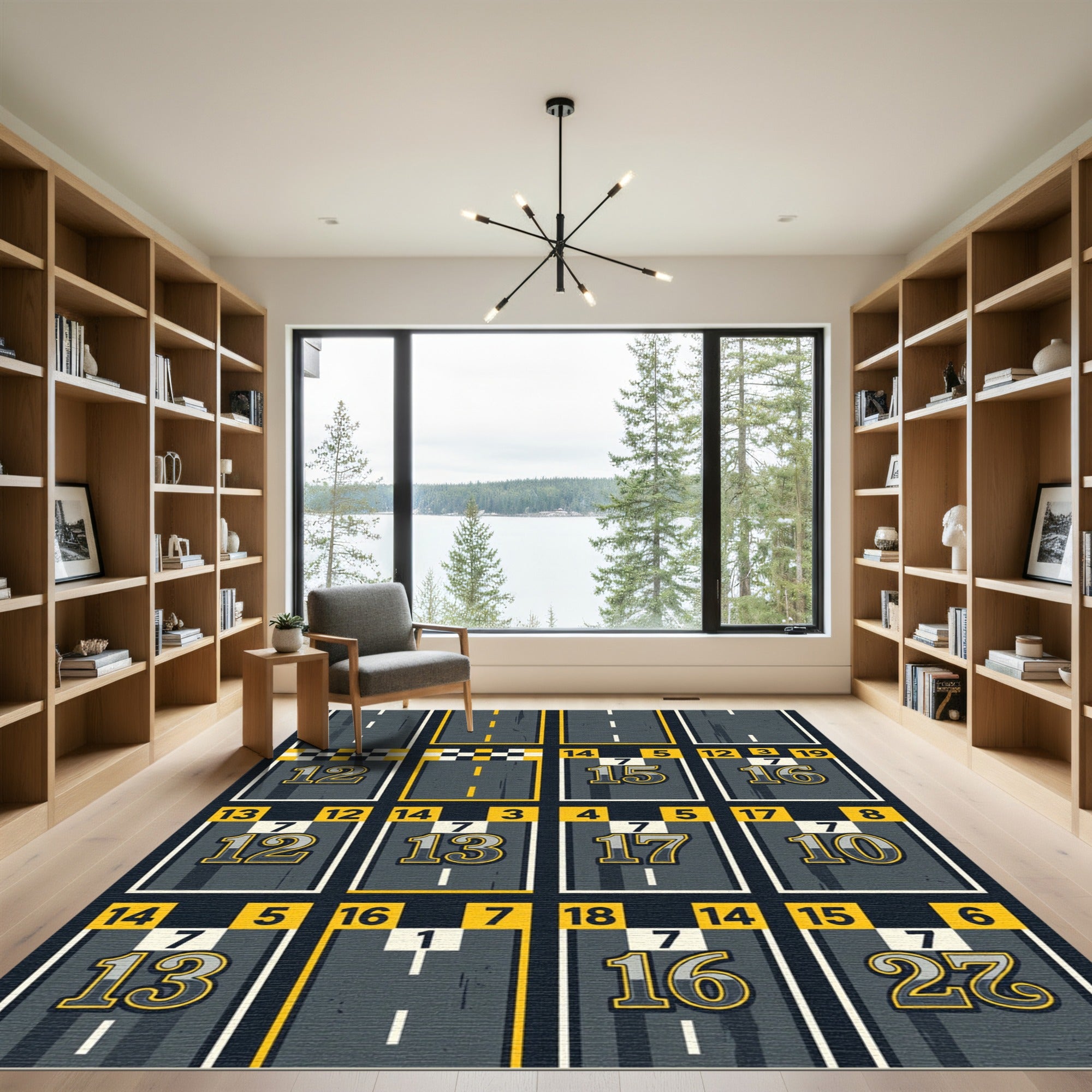 Retro Race Track Number Box Rug