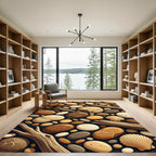 Beach Pebble Driftwood Shell Arrangement Rug
