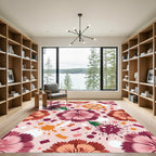 Pink Floral Scatter Confetti Rug