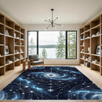 Celestial Midnight Galaxy Astral Star Map Rug