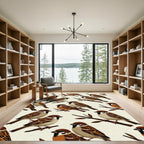 Charming Sparrows on Rustic Branches Rug