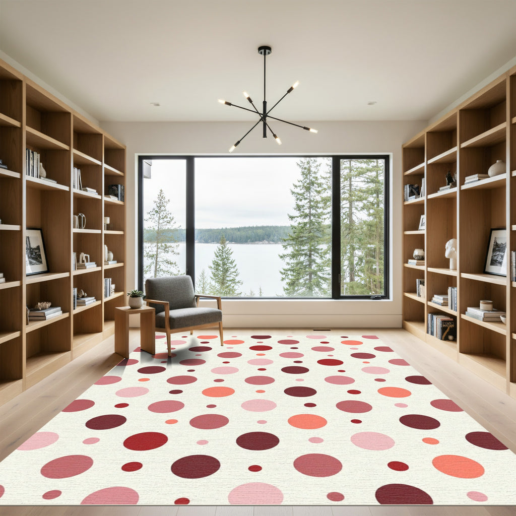 Crimson Pink Dot Collection Rug