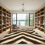 Earthy Tone Chevron Brush Stroke Rug