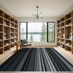 Monochrome Vertical Stripe Gradient Rug