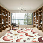 Retro Celestial Moon Star Ensemble Rug