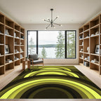 Modern Concentric Chartreuse Olive Arch Rug