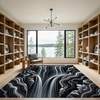 Monochromatic Crystal Waterfall Cliffs Rug