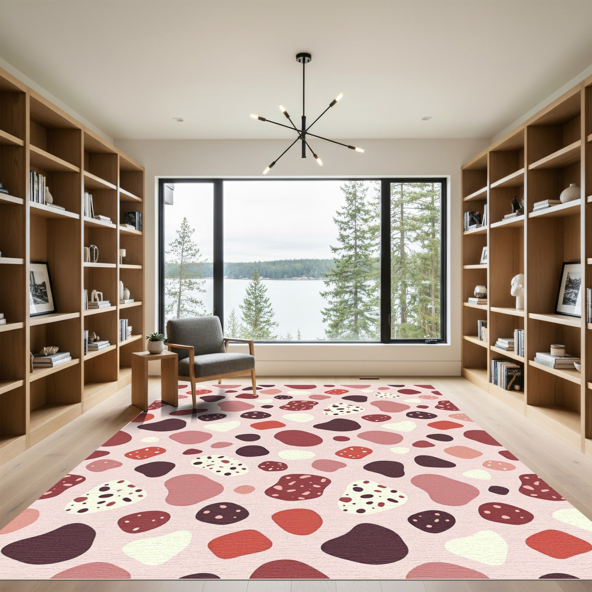 Terracotta Blobs Scattered Pattern Rug