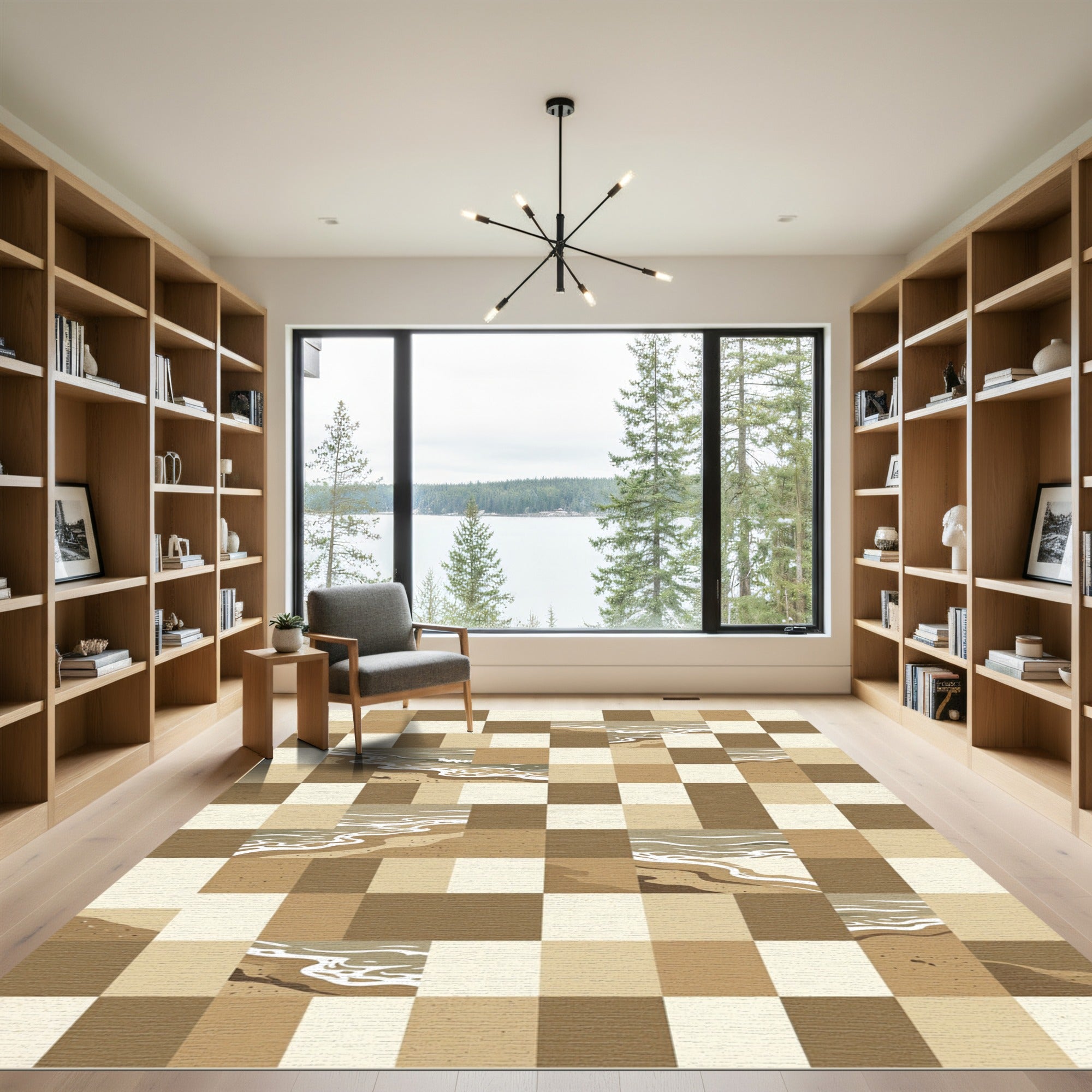 Sandy Beach Wave Tile Rug