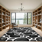 Smooth Black Pebble Scatter Rug