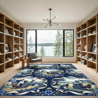 Vintage Countryside Cottage Floral Scene Rug