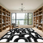 Monochromatic Overlapping Arch Composition Rug