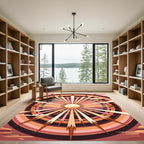 Sunset Rays Radial Abstract Rug