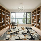 Cracked Concrete Abstract Earth Tones Rug