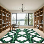 Emerald Gothic Arched Interlocking Trellis Rug