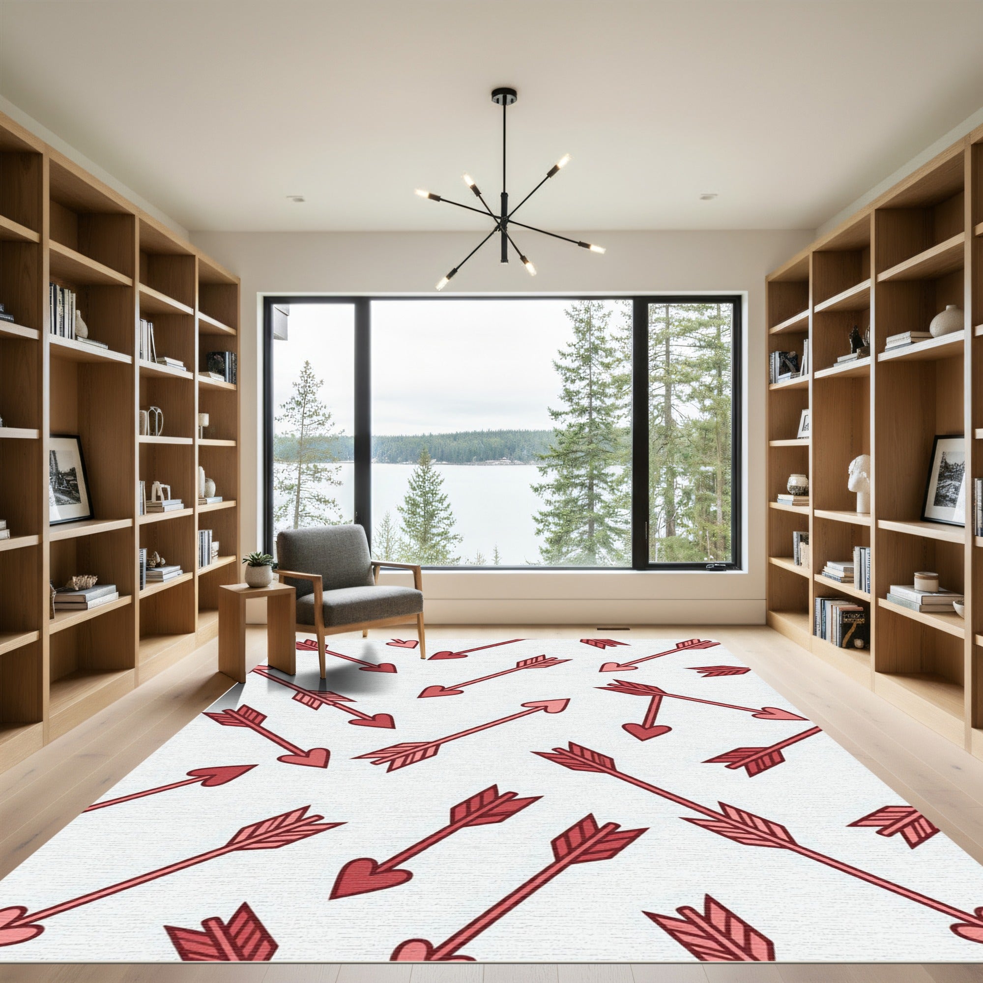 Red Cupid Arrows Scatter Rug