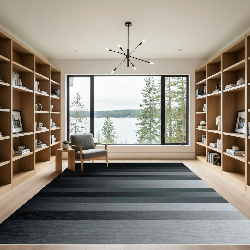 Gray Horizontal Gradient Stripe Rug