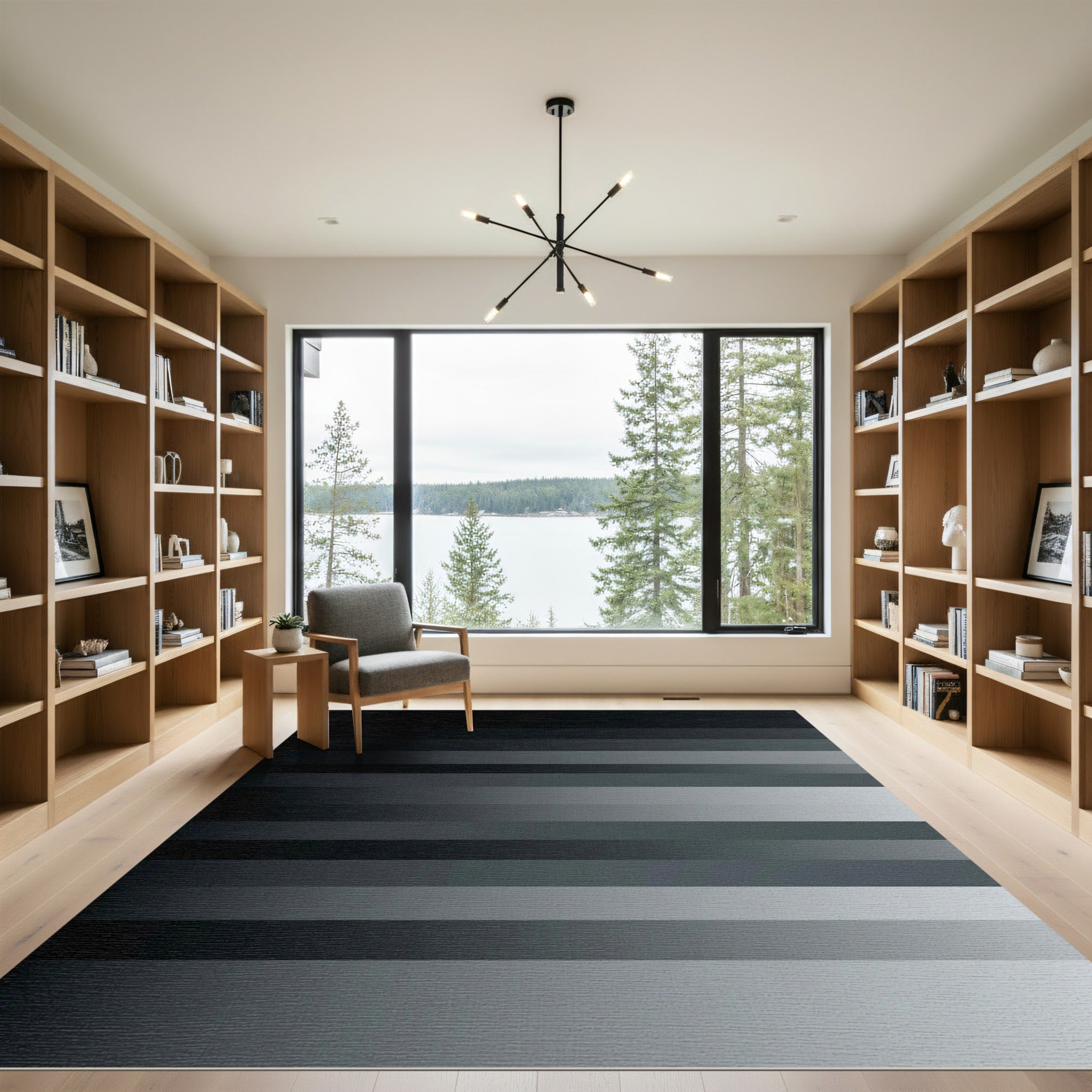 Gray Horizontal Gradient Stripe Rug