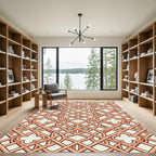 Copper Lattice Quatrefoil Geometric Weave Rug