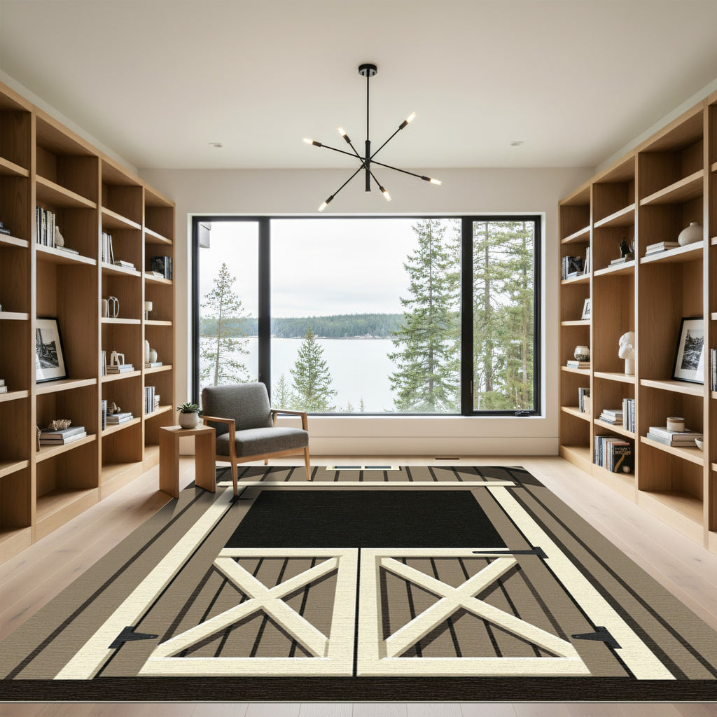 Farmhouse X Brace Double Doors Rug