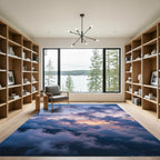 Ethereal Twilight Clouds Abstract Impressionist Rug