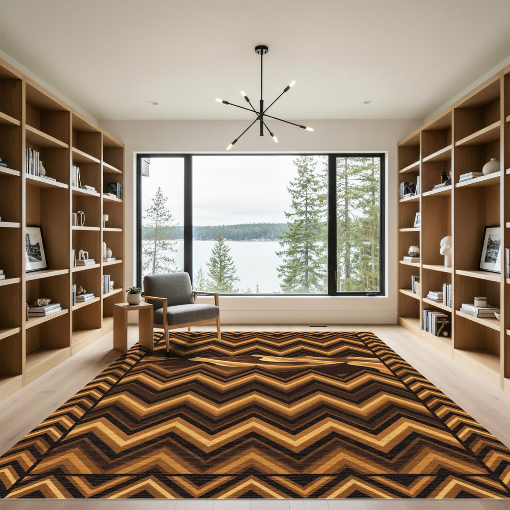 Golden Sand Dune Chevron Rug